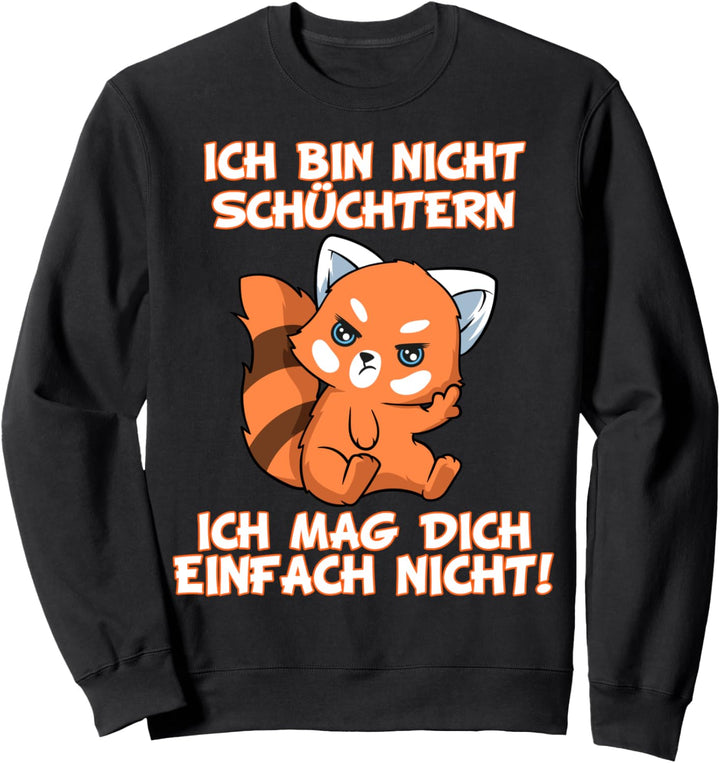 Ich bin nicht schüchtern ich mag dich nicht roter Panda Sweatshirt