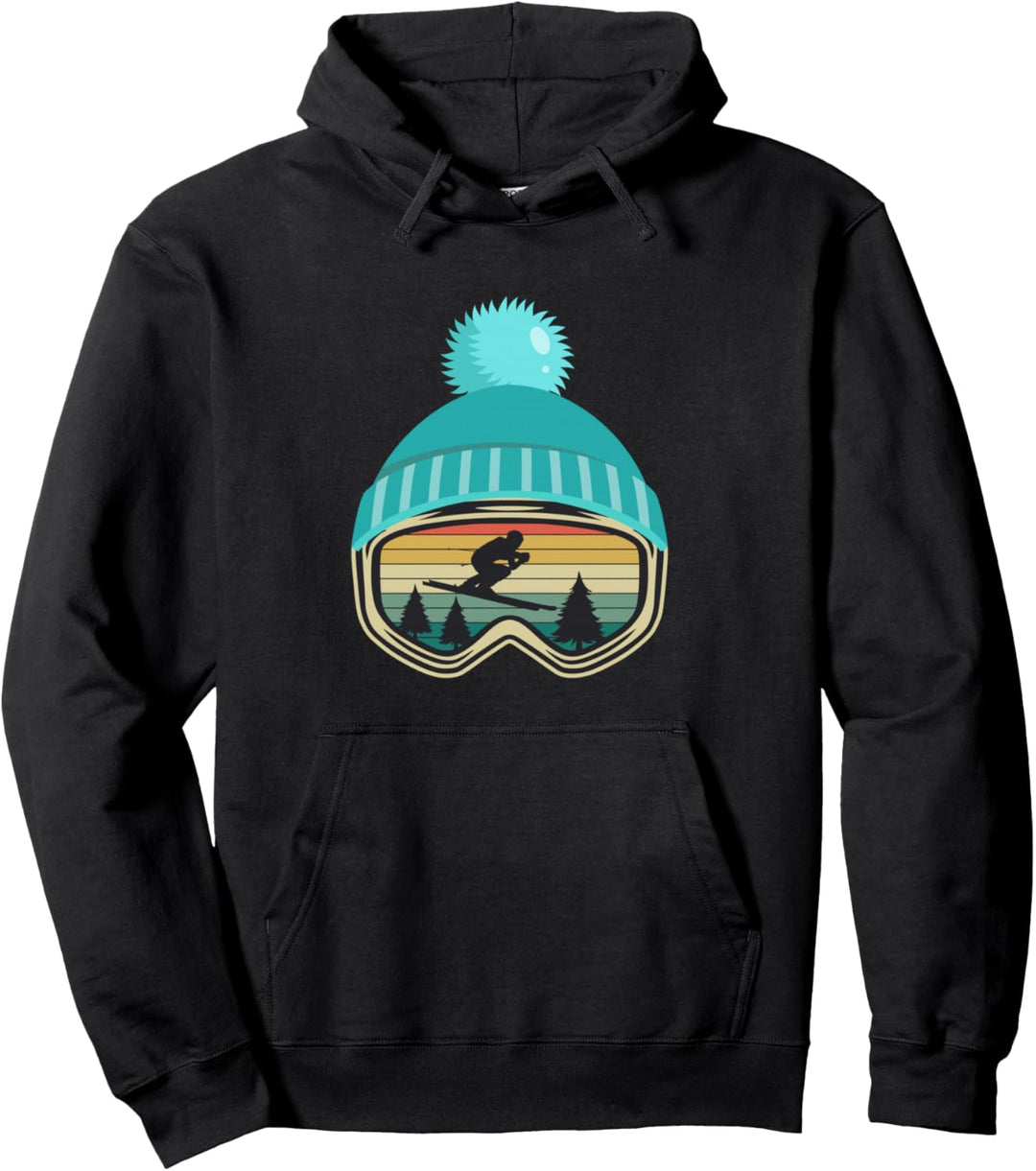 Skifahren Ski Skifahrer lustiges Wintersport Geschenk Pullover Hoodie