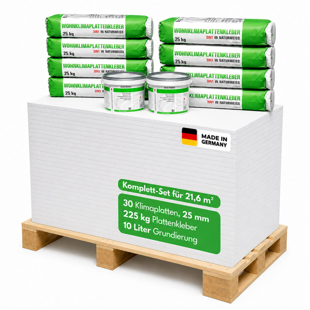 Klimaplatte 25mm Calciumsilikat Dämmplatte, anti Schimmel, für innen, Keller, Feuchtraum, Energiespa