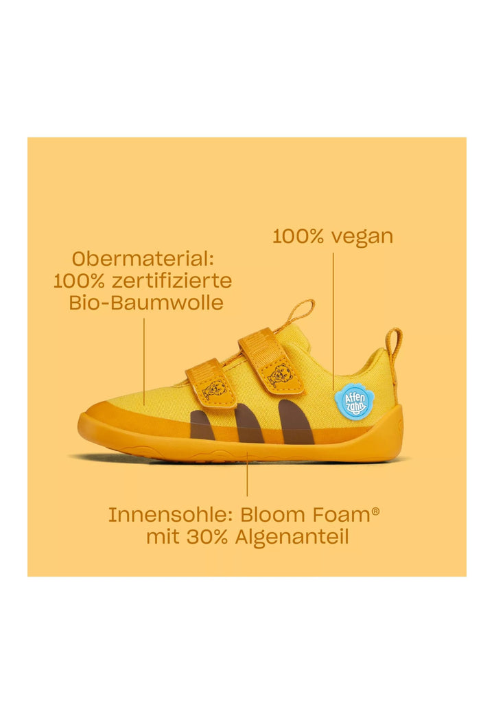 Affenzahn Barfussschuh Baumwolle Lucky Klettverschluss Vegan rutschfest Flexibel Reflektierend für