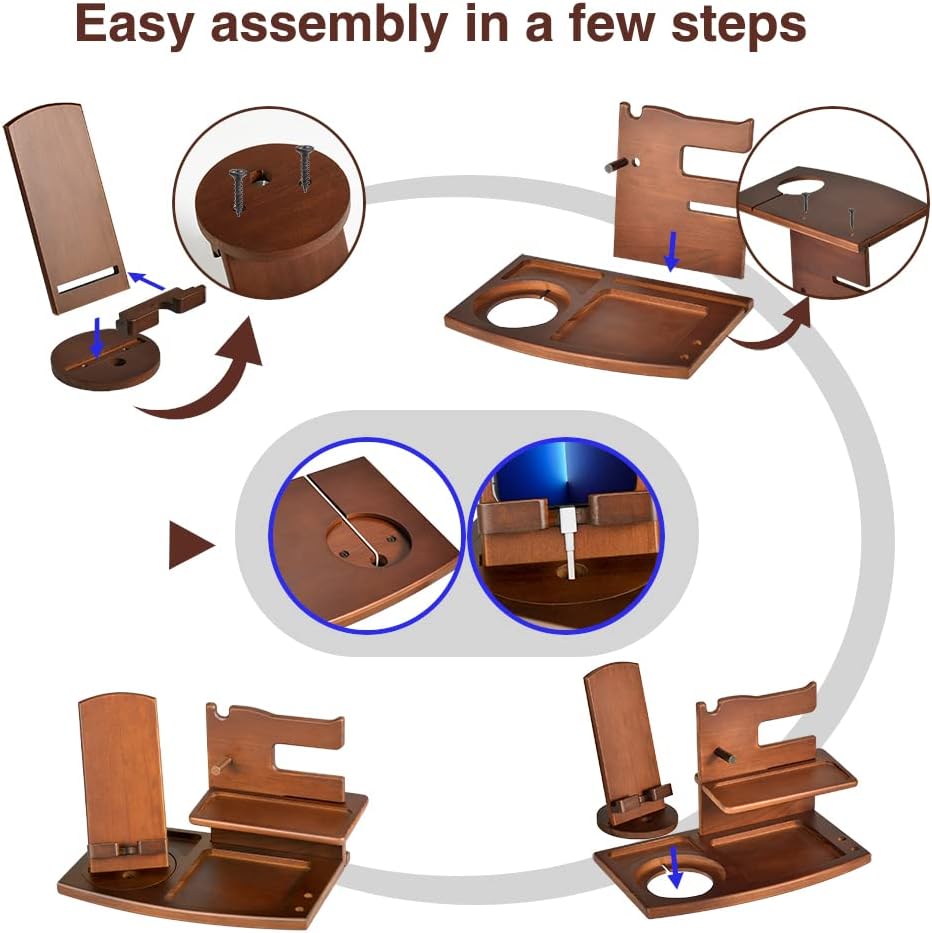 1STKER Weihnachten Geschenke für Männer Geburtstag Holz Telefon Dockingstation Geschenke für Papa Na