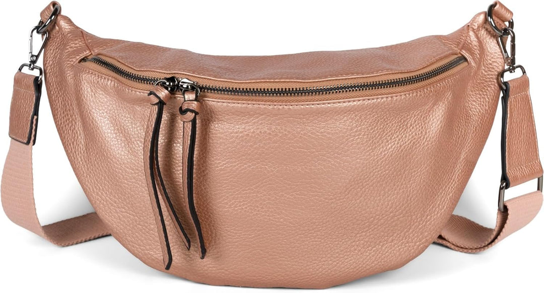 styleBREAKER Damen Halbmond Crossbody Schultertasche, abnehmbarer verstellbarer Schultergurt, Einfar