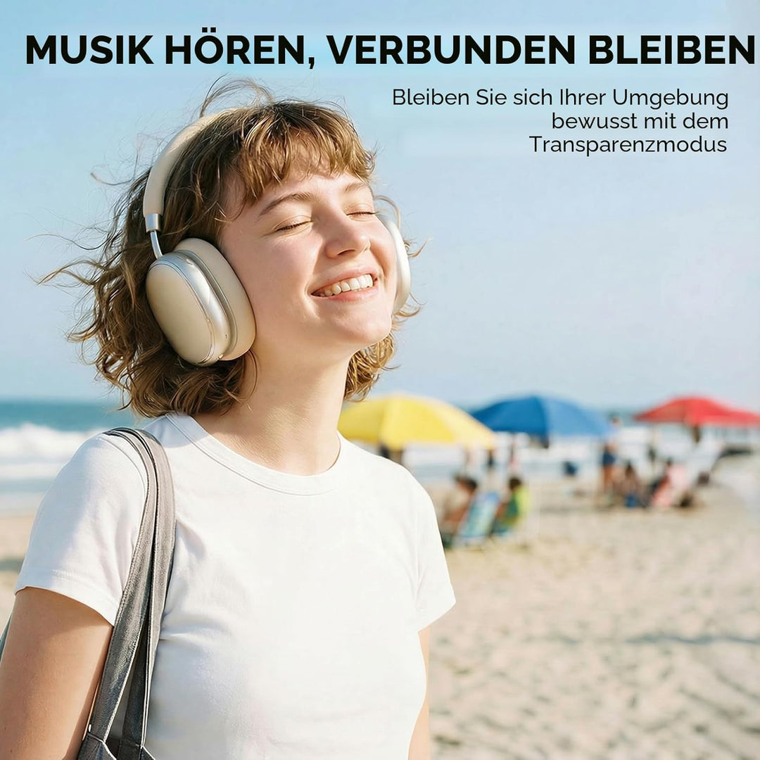 NC95 Hybrid Noise Cancelling Kopfhörer mit Drehknopf,Over-Ear Kopfhörer Kabellos Bluetooth,Transpare
