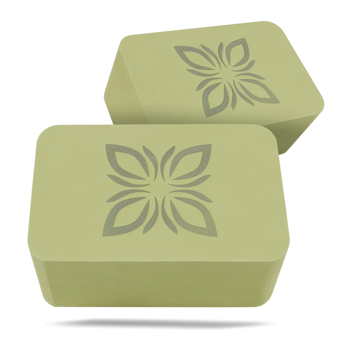 OMNANA® RAISE™ Yoga Block EVA 2er Set – Yogablock rutschfest & superleicht – Hochdichter Schaumstoff