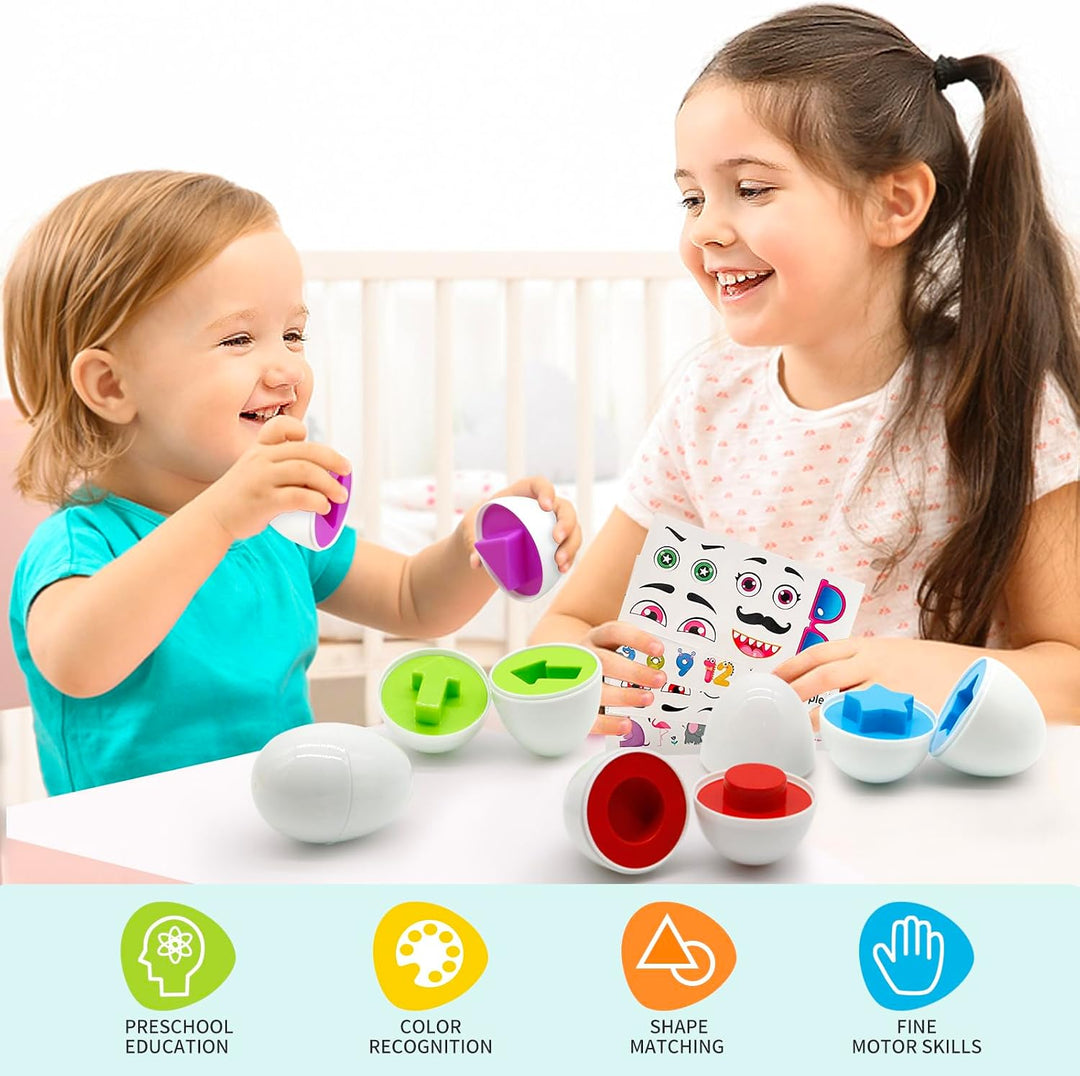 Montessori Spielzeug Passende Eier Farbe &amp; Form Erkennung Sorter Skills Spielzeug für Kleinkinder, 1