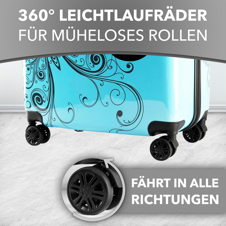Xonic Design Reisekoffer - Hartschalen-Koffer mit 360° Leichtlauf-Rollen - hochwertiger Trolley mit