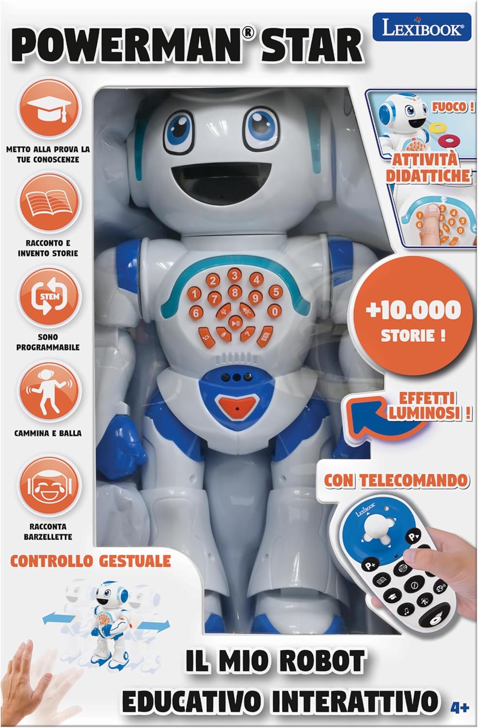 Lexibook, Powerman Star Sprechen Roboter Walking Fernbedienung STEM Kinder 4+, ROB85IT Lexibook _Pow