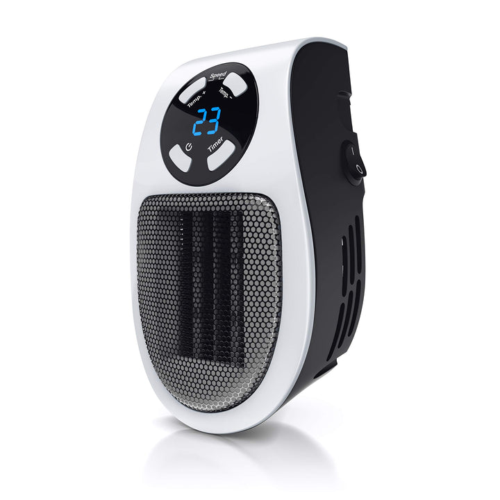 CSL - Steckdosen Heizlüfter mit Fernbedienung - Mini Keramik Heizung mit Thermostat - Lüfter 500W -