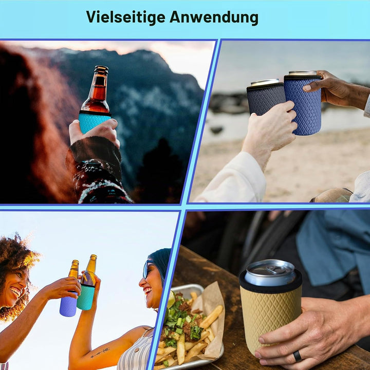 6 x 330ml/12oz Can Dosenkühler, Isolierte Neopren Dosenkühle für Bierflasche, Wiederverwendbar Rutsc