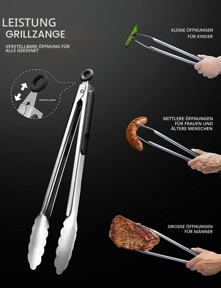 Grillbesteck Set,Grillset Grillzubehör im Geschenke für Männer,21-Stück Edelstahl Barbecue-Utensilie