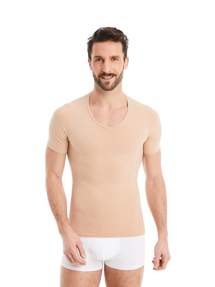 FINN figurformendes Kompressions-Unterhemd Herren - Shapewear Kurzarm Shirt mit Bauch-Weg Effekt - B