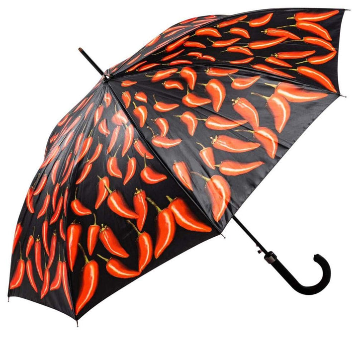 LUCKYWEATHER Regenschirm Stockschirm Damen/Herren Motiv Chili Peppers Auf-Automatik I Stockregenschi