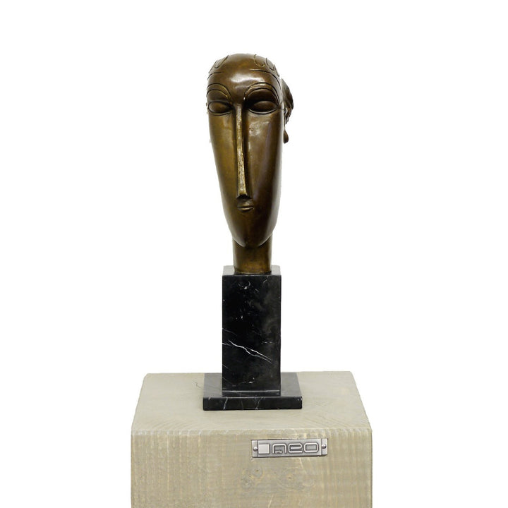 Kunst & Ambiente - Abstrakte Bronzefigur - Head of a Woman (1912) - signiert - Amedeo Modigliani - S