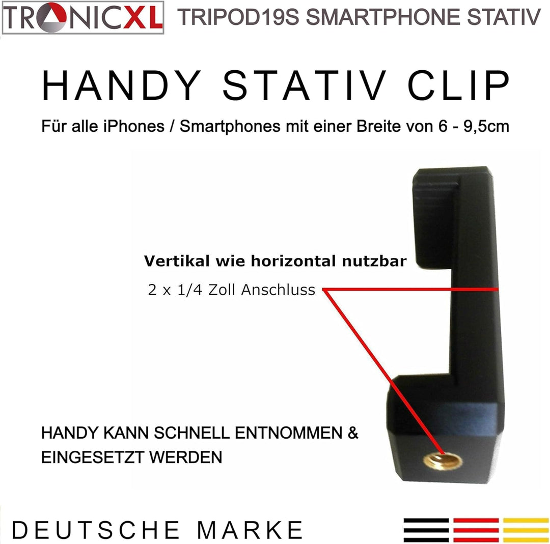 TronicXL Tripod 19S Smartphone Stativ Tisch Kamerastativ Tripod für Samsung Galaxy S23 S22 S21 S20 S