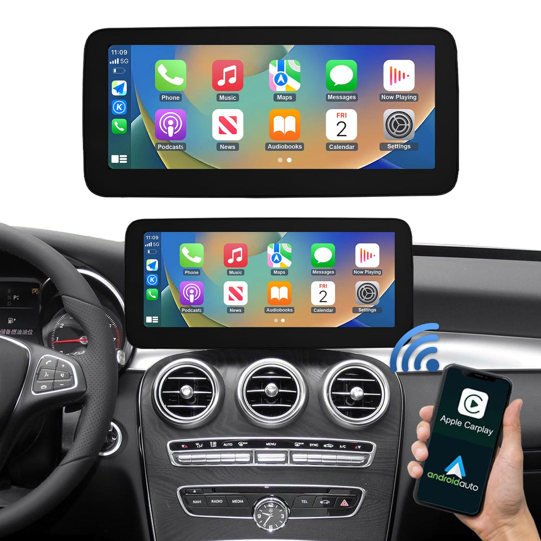 Road Top 12,3 Zoll Ultra-schmal Autoradio Drahtloses CarPlay Android Auto Touchscreen für Mercedes B