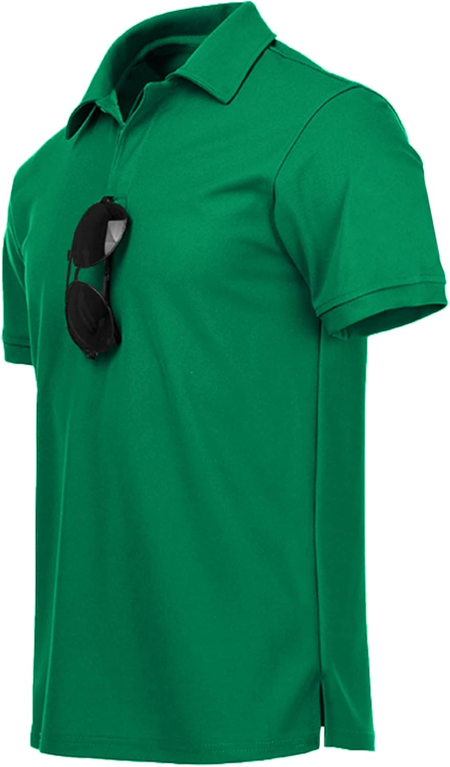 geeksport Poloshirt Herren Golf Kurzarm Freizeit Sport Polo Tennis Tshirts mit Brillenhalter Knopfle
