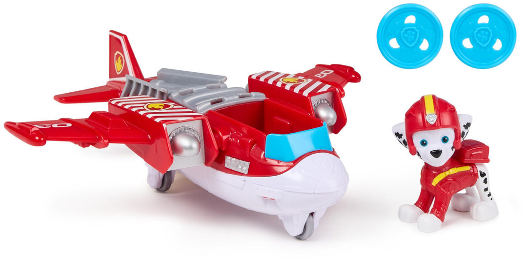 PAW PATROL Air Rescue - Marshalls Feuerwehrflugzeug mit Geschoss-Abwurf und Marshall Spielfigur (Bas