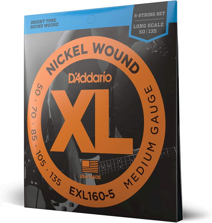 D'Addario E Bass Gitarrensaiten | Saiten E Bass | Bassgitarre Saiten | Saiten 5-Saiter E-Bass | DER