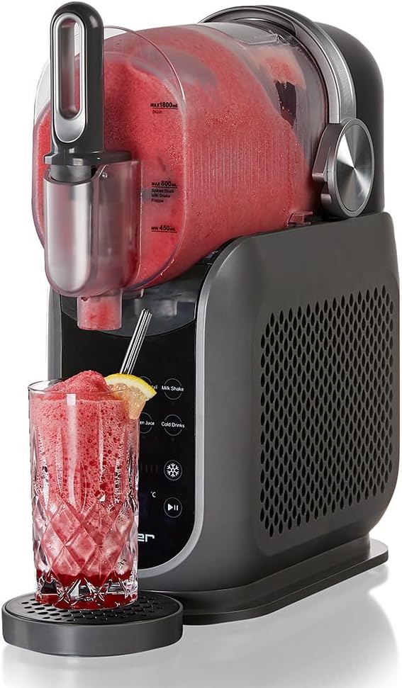 Cloer 9960 Slush Eis Maschine für bis zu 2,5 Liter, 6 Einstellungen, Slush Ice, Frozen Cocktail, Mil