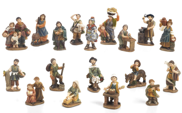 Articoli religiosi by Paben Set 18 Personaggi Presepe, 7 cm. in resina