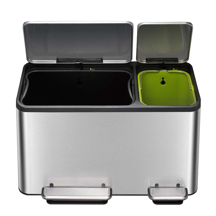 EKO Ecocasa Tretmülleimer Mülltrennsystem 30L + 15L (32,1 x 60,5 x 49,2 cm, Dämpfer-System, Fingerab