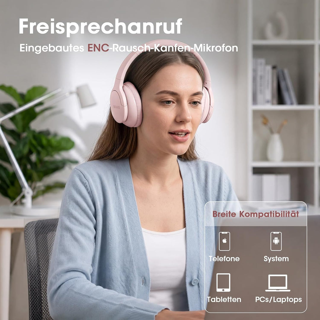 DOQAUS Kopfhörer Kabellos Bluetooth [Bis zu 90 Std] Bluetooth Kopfhörer Over-Ear mit 3 EQ-Modi, HiFi