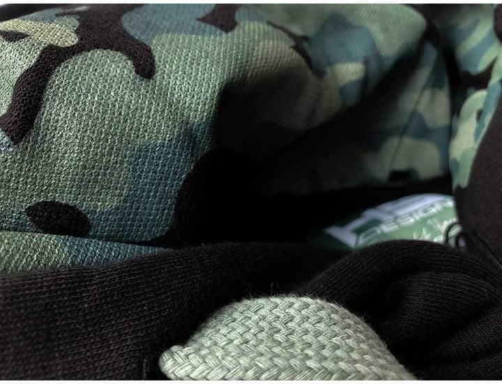 HOTSPOT DESIGN Hoodie Carpfishing, XL, Schwarz, Sweater mit Kapuze, Tarndetail, 010301104