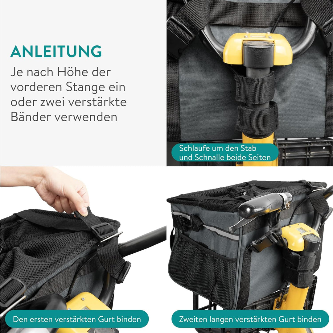 Navaris Hundekorb Fahrrad vorne - Hundefahrradkorb vorn - Fahrradkorb Hund - Für Hunde bis zu 10 kg