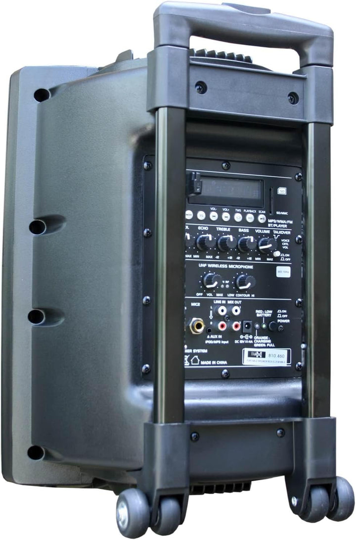 Mobile PA Sound Anlage Akku-MP3-USB-SD inkl. Funkmikrofon 500W Soundsystem E-Lektron EL25-M