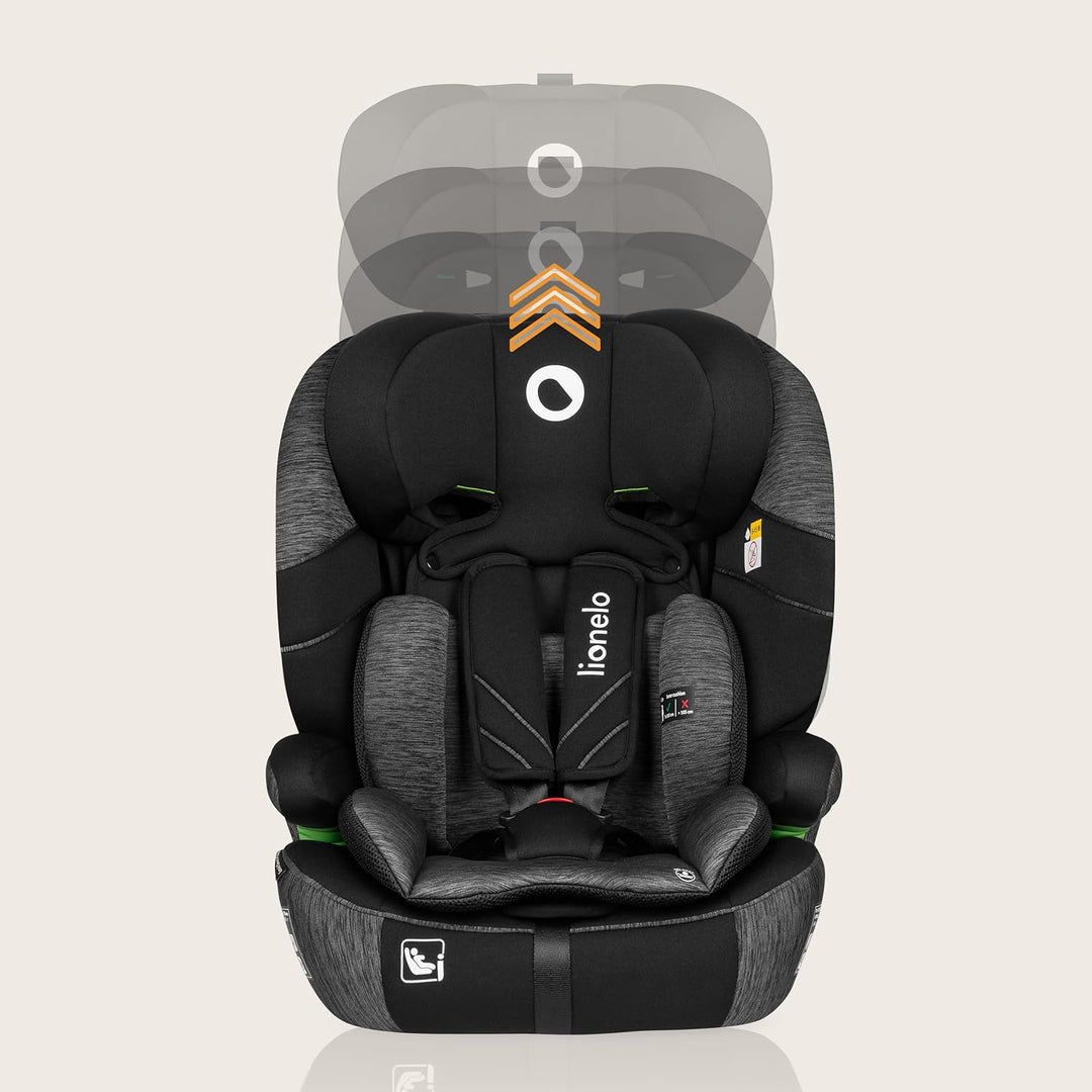 LIONELO LEVI ONE I-SIZE 76-150 cm Kinderautositz, Gruppe 1 2 3, Seitenschutz, 10 Grad Kopfstützenver