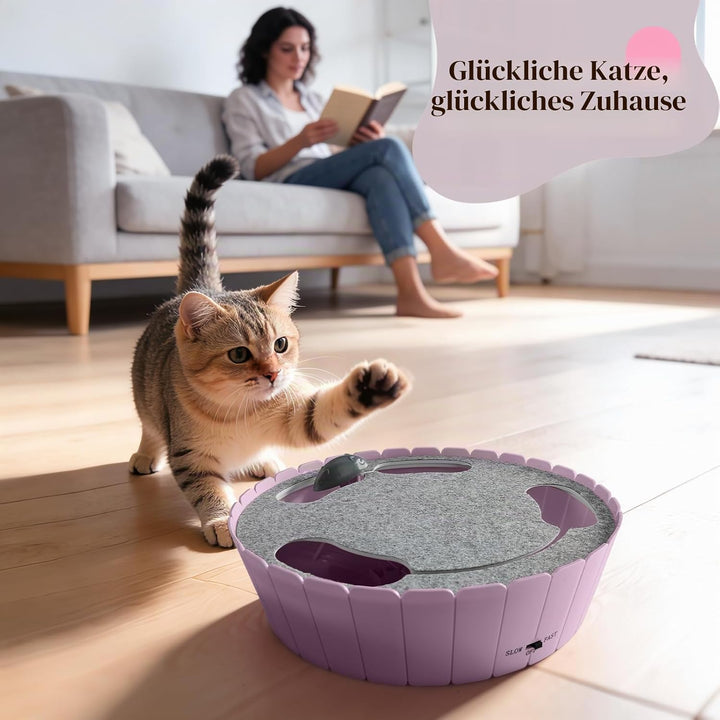 Pawaboo Katzenspielzeug Elektrische Maus, Interaktiv Kätzchen Spielzeug Katzenbett Kratzmatte Katzen