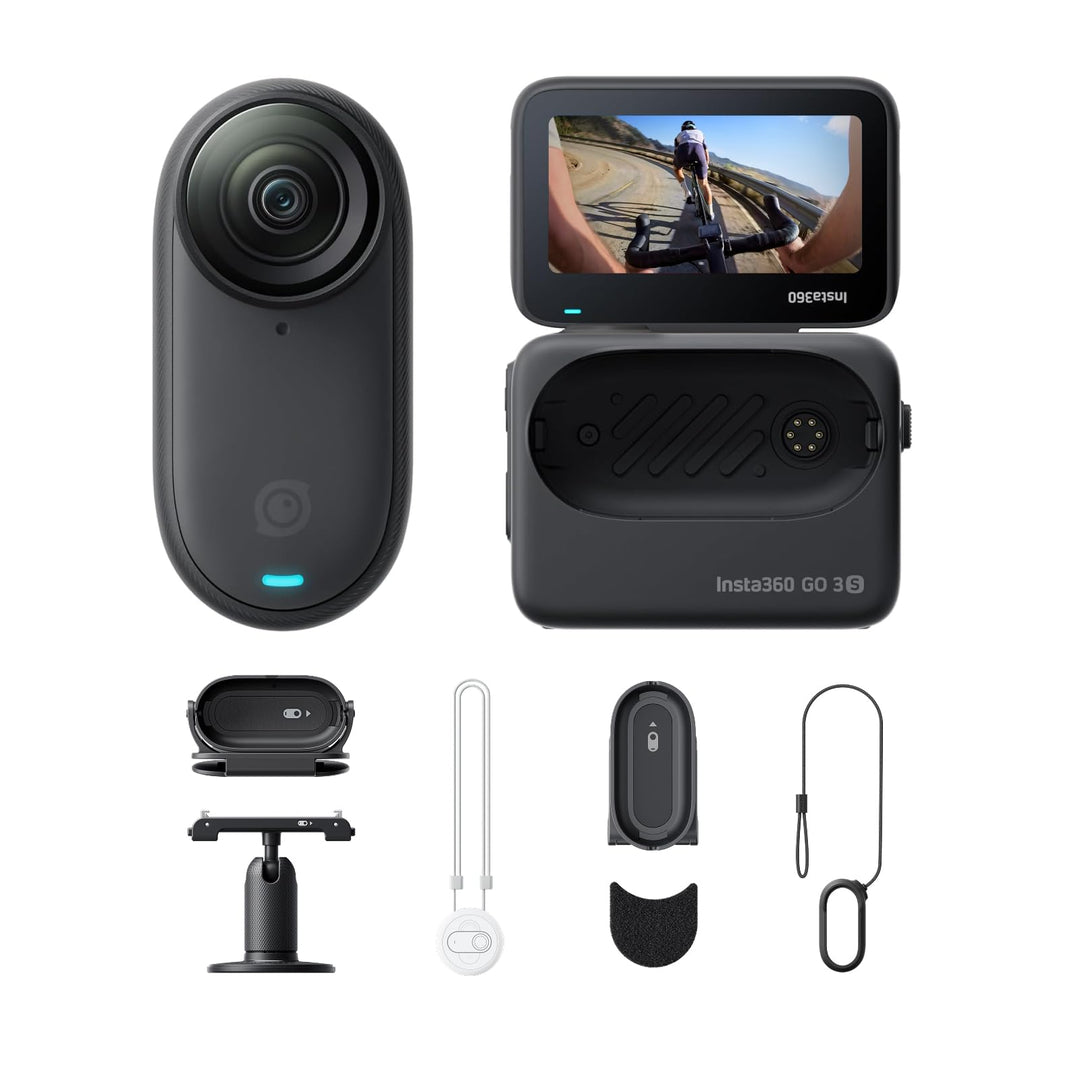 Insta360 GO 3S Fahrrad-POV-Bundle 128 GB Schwarz - Tragbare 4K Mini-Kamera, Freihand-POVs, Überall a