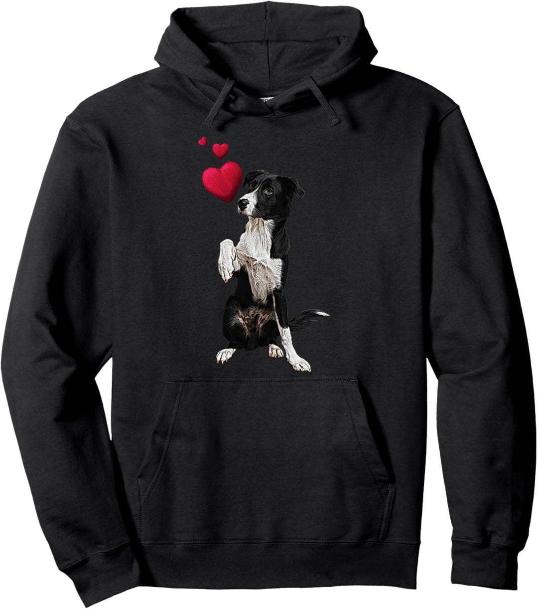 Shirt mit Border Collie Hund und Herz Hundemotiv Pullover Hoodie