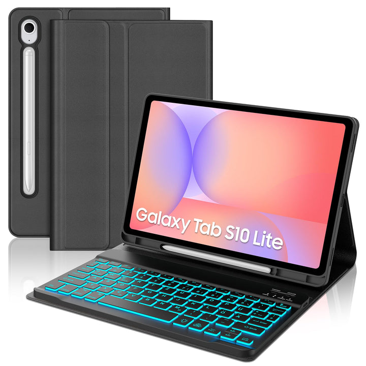 Tastatur für Samsung Galaxy Tab S10 Lite/S10 FE/S9 FE 10.9" &amp; S9 11" Schwarz2 10.9 Zoll Beleuchtung,