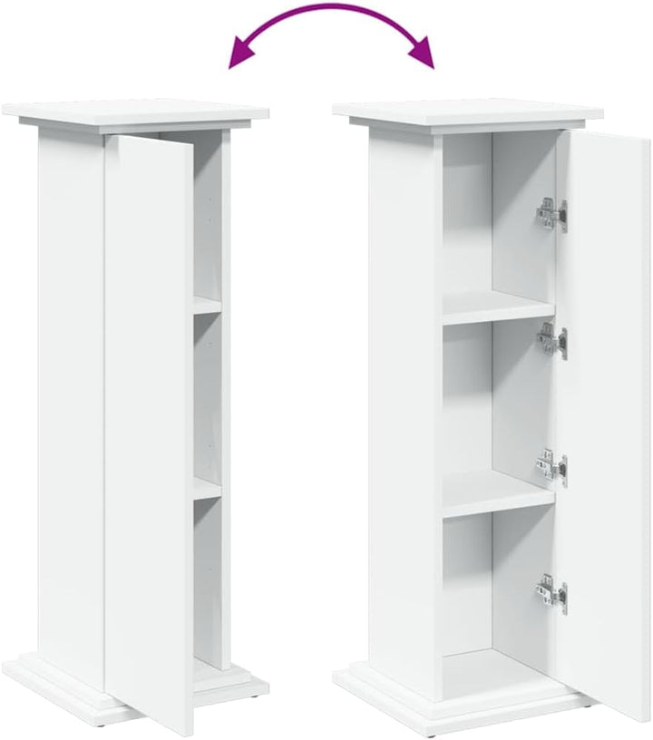 Generisch Postament mit Stauraum Weiss 31x30x90 cm Holzwerkstoff,Heim & Garten,Rasen & Garten,Garten