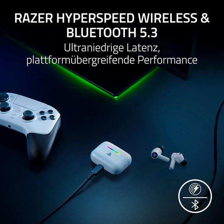 Razer Hammerhead V3 X HyperSpeed PlayStation - Kabellose Multi-Plattform-Gaming-Ohrhörer - HyperSpee