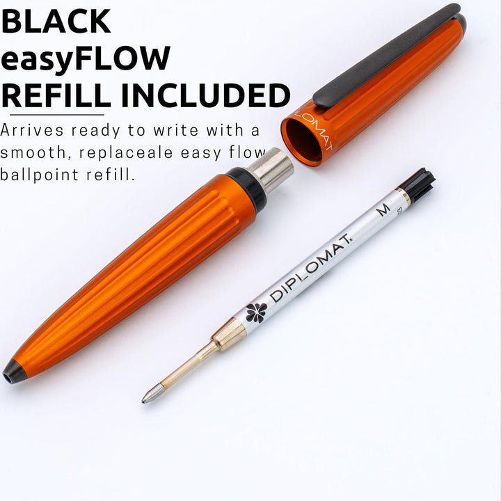 DIPLOMAT - Kugelschreiber Aero orange EasyFlow - Schick und elegant - Langlebig - 5-Jahre-Garantie -