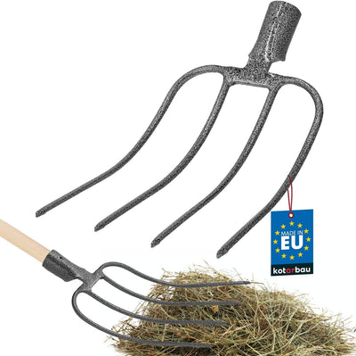 KOTARBAU® Forke 4 Zinken Heugabel Mistgabel Mistforke Gartengabel Gartenforke Dunggabel Spatengabel