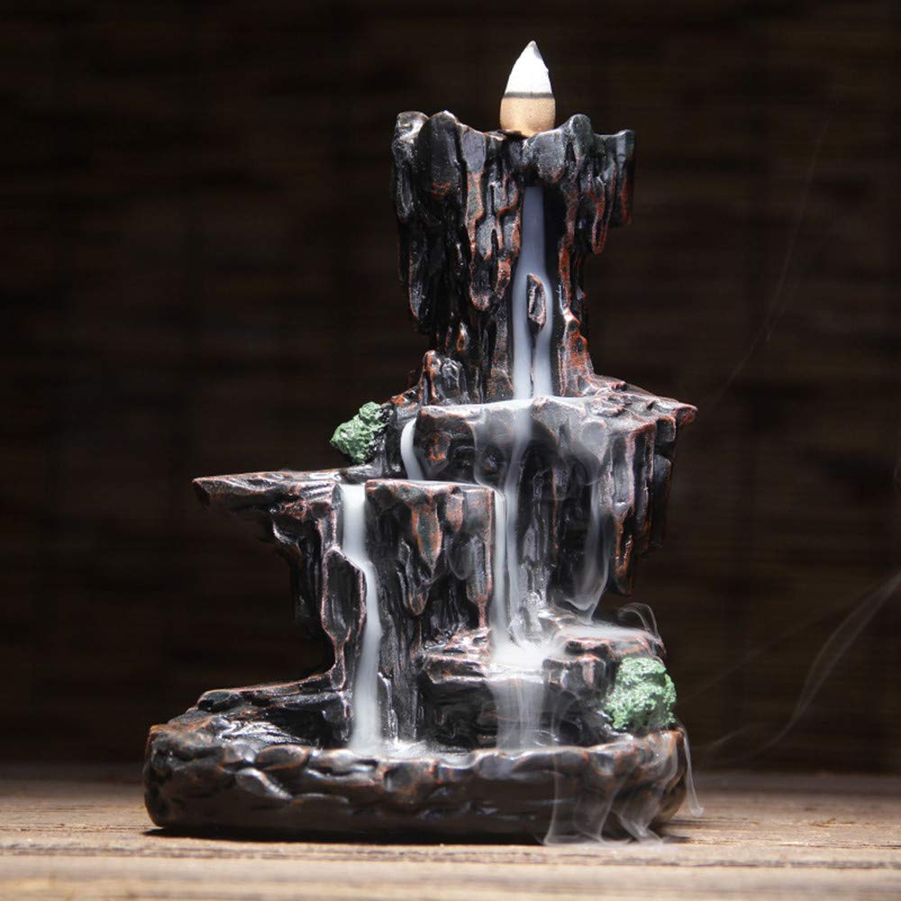 Räucherstäbchenhalter, Wasserfall-Räuchergefäss, Bergbehälter, Aromatherapie, Ornament, Heimdekorati