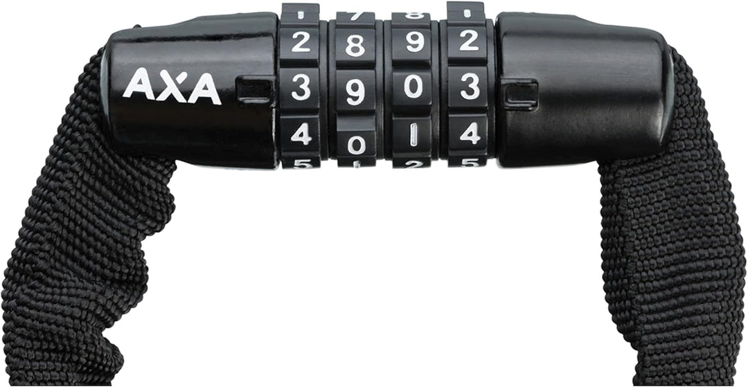Axa Zahlenschloss Kettenschloss Rigid RCC-120 Länge 120 cm - Durchmesser 3,5 mm Schwarz inkl. Fahrra