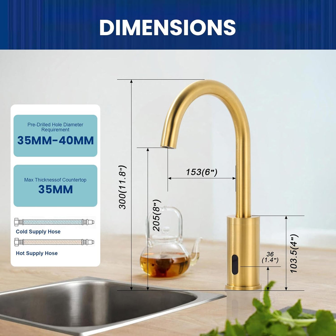 iVIGA Wasserhahn Sensor, Badarmatur Infrarot Sensor für Badezimmer Wasserhahn Bad Automatisch mit St