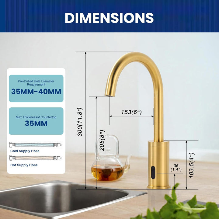 iVIGA Wasserhahn Sensor, Badarmatur Infrarot Sensor für Badezimmer Wasserhahn Bad Automatisch mit St