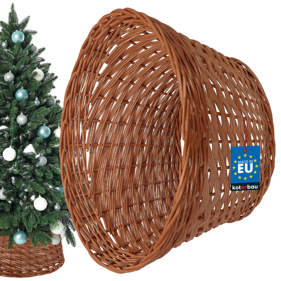 KOTARBAU® Weihnachtsbaum Rock aus Weide Ø 45 cm, Naturfarbe Christbaumständer aus Rattan Natur, Weih