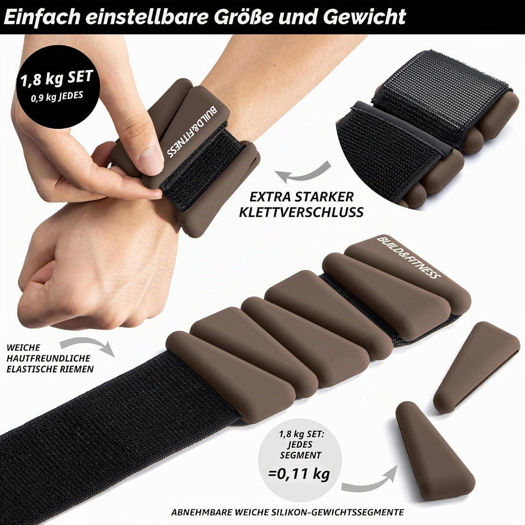 Handgelenk & Knöchel Gewichte Verstellbare Bänder für Frauen und Männer Workouts 2er Set je 0,5kg Pe
