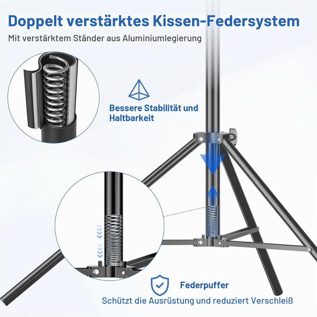 EMART Foto Hintergrund Ständer 3 X 3,6M, Verstellbarer Hintergrundsystem mit 4 Stück Hintergrundklem
