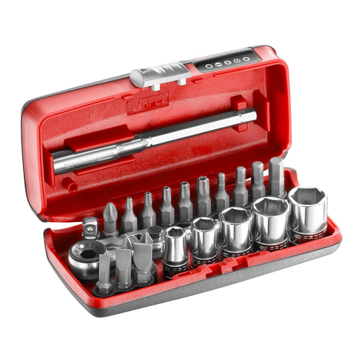 FACOM – Box mit 5 1/4 Zoll metrischen 6-Punkt-Steckschlüsseleinsätzen – R1PICO – 1 Ratsche, 5 Stecks