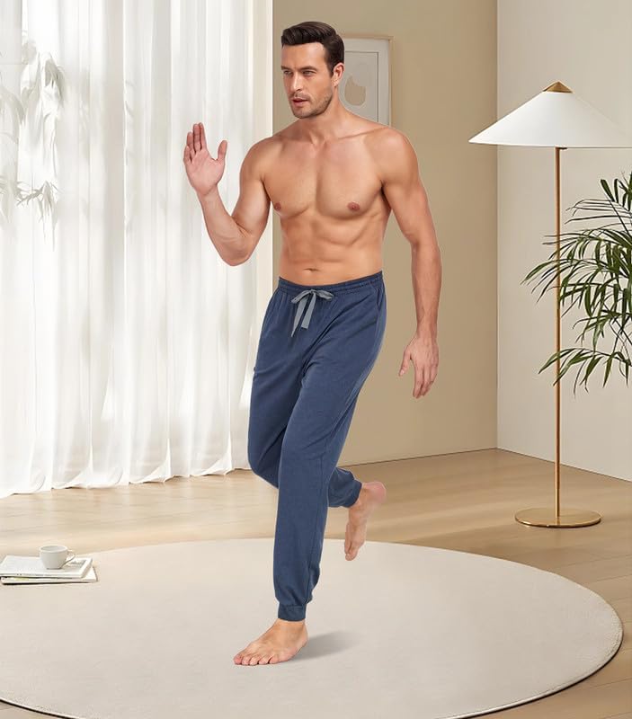 COLORFULLEAF Jogginghose Herren Baumwolle Schlafanzughose Männer Lang Schlafhose Leichte Freizeithos