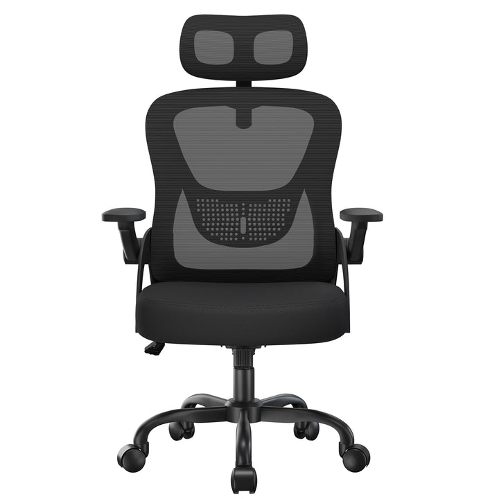 naspaluro Ergonomischer Schreibtischstuhl, Bürostuhl mit Kopfstütze/Hochklappbaren Armlehnen, Atmung