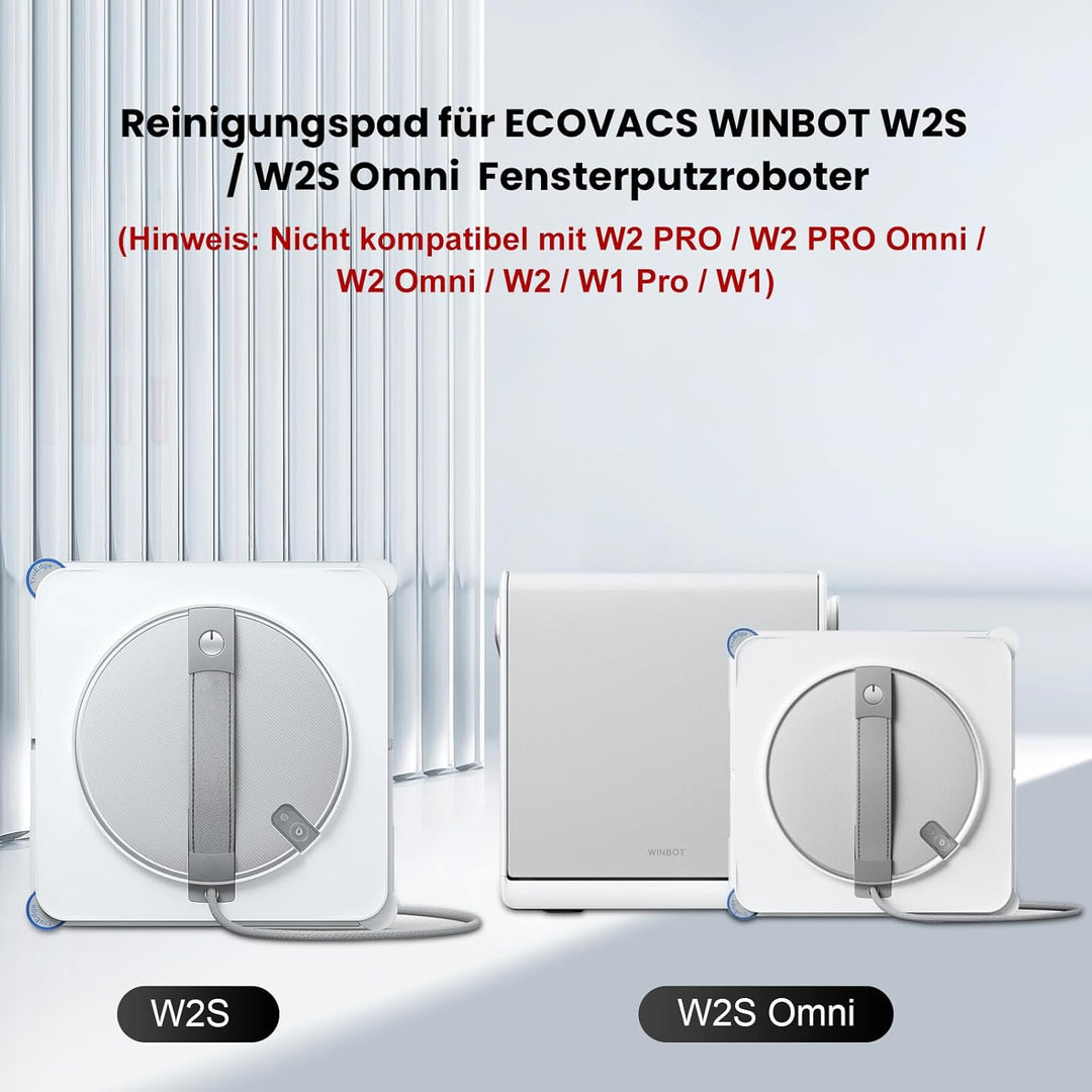 16 Stück Reinigungspad für ECOVACS WINBOT W2S Omni / W2S Fensterputzroboter, Waschbare Mikrofaser Wi