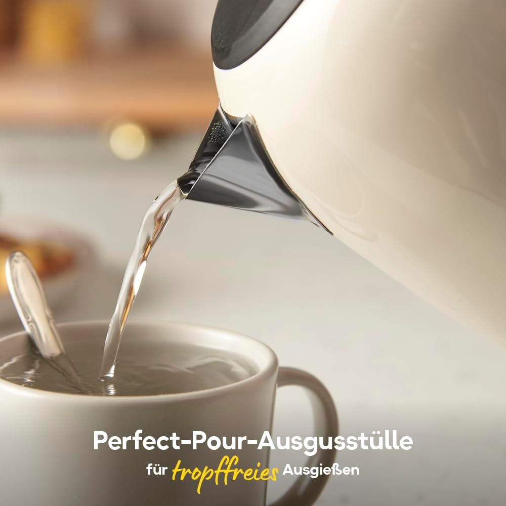 Russell Hobbs Wasserkocher [1,7L, 2400W] Colours Plus Jasmine (Edelstahl-Akzente, Schnellkochfunktio
